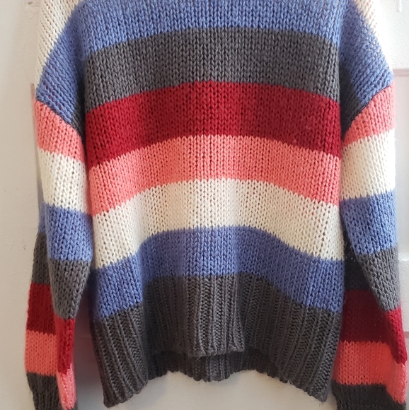 Striped Knit Sweater Large - Picture 3 of 5